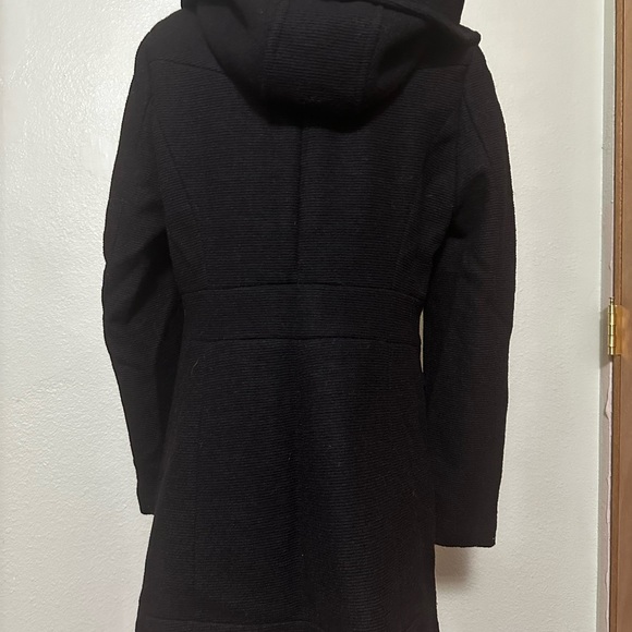 Gold Buttoned, Black Zip-up, Pea Coat Jacket - Picture 5 of 6